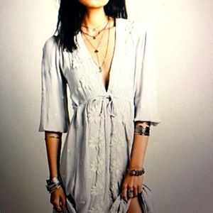 Free People Fable MIDI Dress Dove Gray